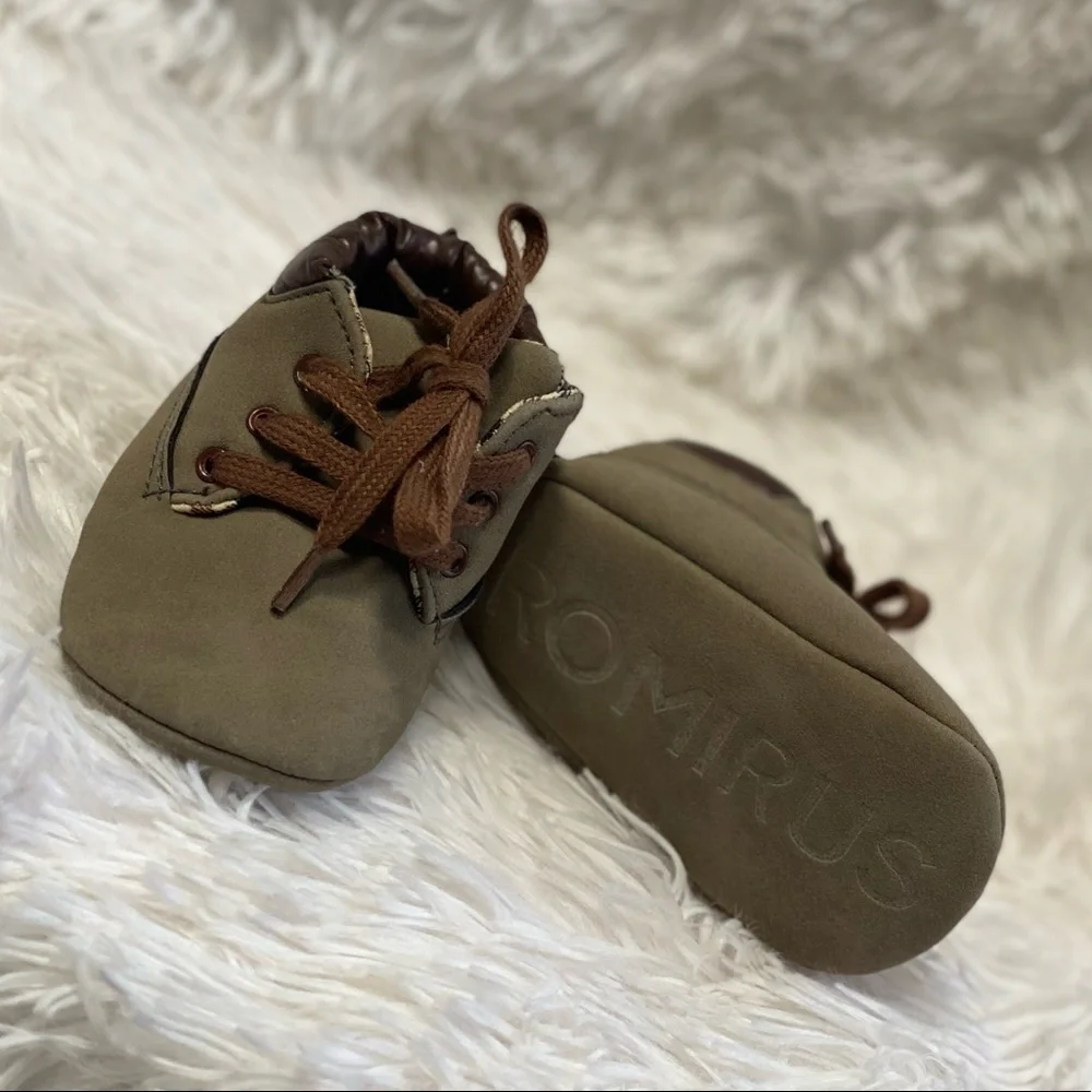Romirus toddlers tan lace up sneaker boots